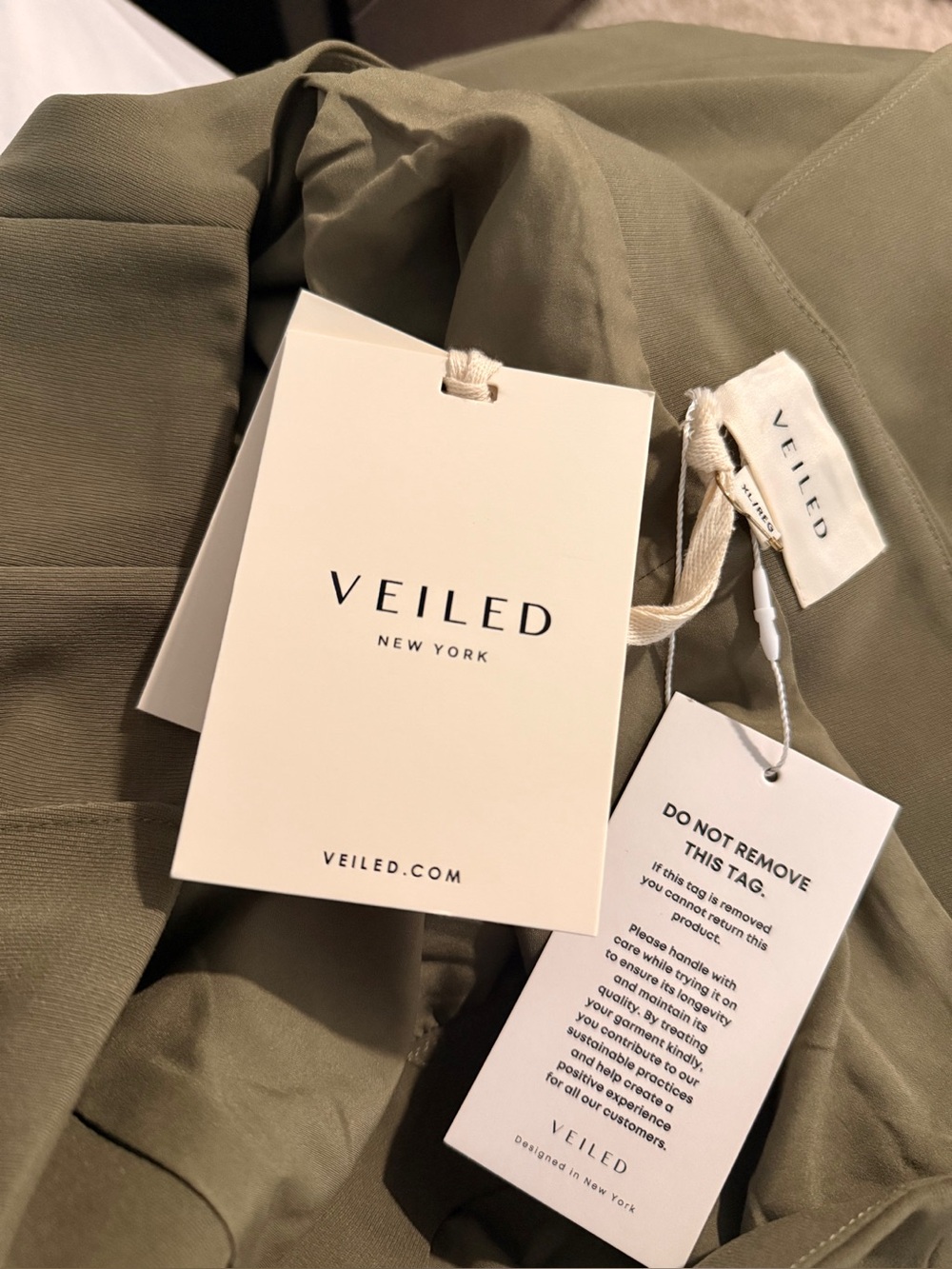 NWT Veiled Rumer Wide Leg Cargo Pants Olive Utility High Rise XL - Picture 6 of 6